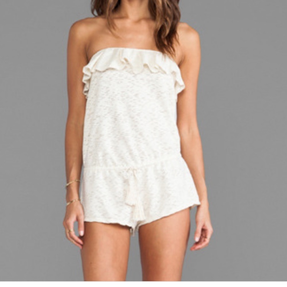 Eberjey | Strapless Ruffle Romper | Ivory